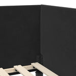 Corner Bed Frame Black 90 x 200 cm Velvet and Engineered wood 42016231