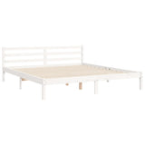 Bed Frame without Mattress White Super King Size Solid Wood 3195302