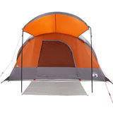 Family Tent Tunnel 8-Person Grey and Orange Waterproof 4009551