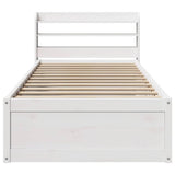 Bed Frame with Headboard White 90x200 cm Solid Wood Pine 3307093