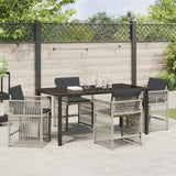 Garden Dining Set 5 pcs Light Grey Powder-Coated Steel 3380667
