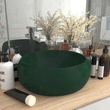 Luxury Wash Basin Round Matt Dark Green 40x15 cm Ceramic 147003