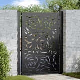 Garden Gate Black 100x125 cm Steel Flame Design 4100990