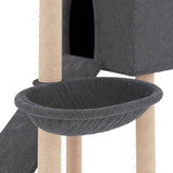 Cat Tree with Sisal Scratching Posts Dark Grey 153 cm 171752