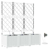 Garden Planter 3 pcs White 120 x 40 x 142 cm Plastic 42002921