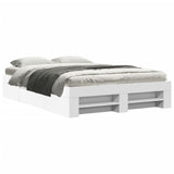 Bed Frame without Mattress White 140x190 cm Engineered Wood 3295499