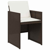 Garden Dining Set 5 pcs Brown Poly Rattan 3380602
