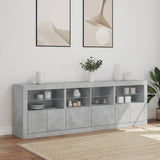 Sideboard with LED Lights Concrete Grey 202x37x67 cm 3209012