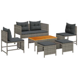 Garden Sofa Set 6 pcs Grey and dark grey Poly Rattan 4104702