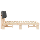 Bed Frame with Upholstered Headboard Dark Grey 135 x 190 cm 877290