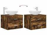 Bathroom Cabinet Set 3 pcs Smoked Oak 49.5 x 35 x 63 cm 3405799