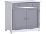 75x60cm Freestanding Bathroom Storage Cabinet Unit w/ 2 Drawers Cupboard Adjustable Shelf Metal T3398P344165