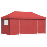 ZNTS Foldable Party Tent Pop-Up with 4 Sidewalls Burgundy 4004955