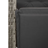 5 Piece Garden Dining Set with Cushions Grey Poly Rattan 3212557