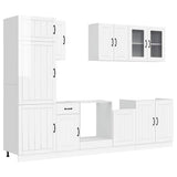 8 Piece Kitchen Cabinet Set "Lucca" High Gloss White Engineered Wood 3314803