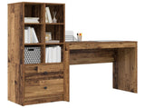 Desk with Drawer with Shelf with Storage 2 pcs Old Wood 3337327