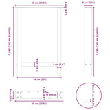 Dining Table Legs White 2 pcs 60x cm Steel 4013305