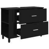 Bathroom Vanity Unit Black 80 x 35 x 60 cm Engineered Wood 889386
