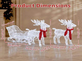 Two Reindeer Pulling Sleigh Lighted Christmas Decor 2.4ft, 240 White LED PVC Dcor, UK Plug 31V 3.6W 51476174