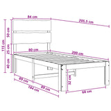 Single Bed Frame with Headboard ROSTOCK Natural 80 x 200 cm 903495