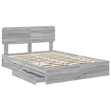 Storage Bed Grey Sonoma 150 x 200 cm Engineered Wood 3412267