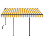 Manual Retractable Awning with LED 3x2.5 m Yellow and White 3070103