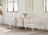Dining Chair 2 pcs White and Brown Solid Rubberwood 42020400