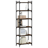 Bookcase 6-Tier Smoked Oak 60x30x188 cm Engineered Wood 837664