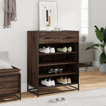 ZNTS Shoe Cabinet Brown Oak 75x38x97.5 cm Engineered Wood and Metal 3300879