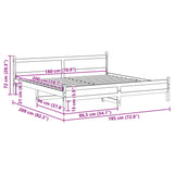 Bed Frame without Mattress 180x200 cm Super King Solid Wood Pine 855582