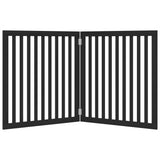 Dog Gate Foldable 2 Panels Black 160 cm Poplar Wood 352258