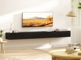 180cm Floating TV Stand, Wall Mount TV Unit with Cable Management Hole, Fits up to 72" TV, Black T3398P555839