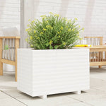 ZNTS Garden Planter White 70x40x49.5 cm Solid Wood Pine 3282550