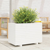 ZNTS Garden Planter White 70x40x49.5 cm Solid Wood Pine 3282550