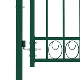 Fence Gate EMMEN with Spikes Steel 103x134.5 cm Green 146376