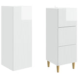 Cabinet Set 2 pcs High Gloss White 33 x 34.5 x 90 cm 3416569
