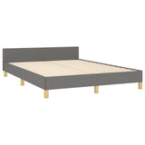 Bed Frame without Mattress Dark Grey 180x200cm Super King Fabric 349894