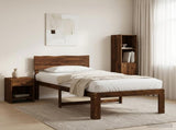 Single Bed Frame with Headboard ROSTOCK Dark Brown 100 x 200 cm 903374