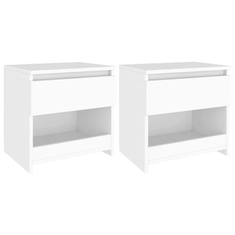 ZNTS Bedside Cabinets 2 pcs White 40x30x39 cm Engineered Wood 803444