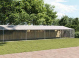 Dog Cage with Roof and Door Grey 12x2x2 m Galvanised Steel 3209572