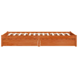 Bed Frame with Drawer with Storage 3 pcs Wax Brown Pine Wood 3423799