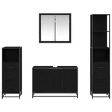 Bathroom Furniture Set 4 pcs Black Oak Engineered Wood 3402484