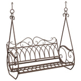 Swing Bench Steel 112 x 60 x 126.5 cm Antique Brown 42038696