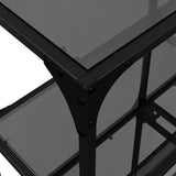 Console Table with Black Glass Top 98x30x81 cm Steel 846029