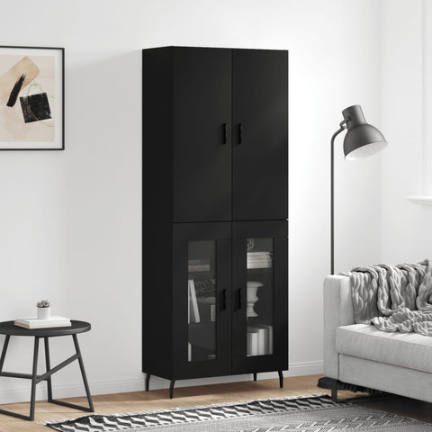 Highboard Black 69.5x34x180 cm Engineered Wood 3195748
