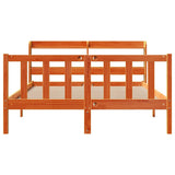 Bed Frame with Headboard without Mattress Wax Brown 140x200 cm 3306598