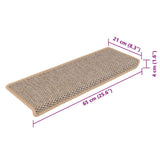 Stair Mats Self-adhesive Sisal-Look 15 pcs 65x21x4 cm Light Beige 326892
