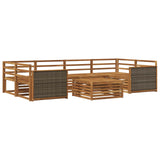 Outdoor Sofa Set 7 pcs Natural Solid Acacia Wood 3383077
