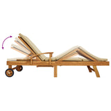 Sun Lounger 100% Polyester Solid-Teak 42032673