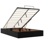 Ottoman Bed Frame without Mattress Black Double Faux Leather 3310829